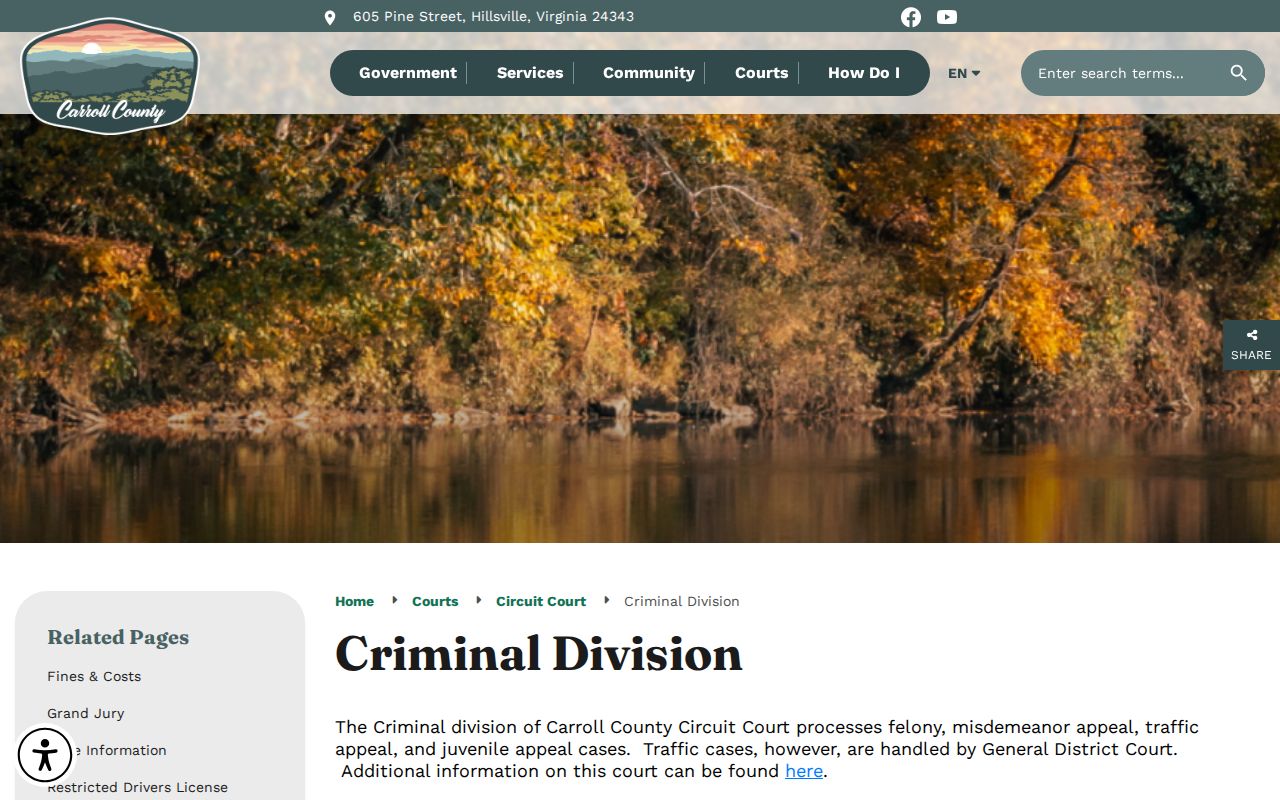 Carroll County arrest warrant: Circuit Court criminal division