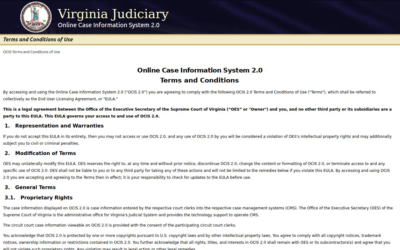 Carroll County warrant search: official Virginia Online Case Information System